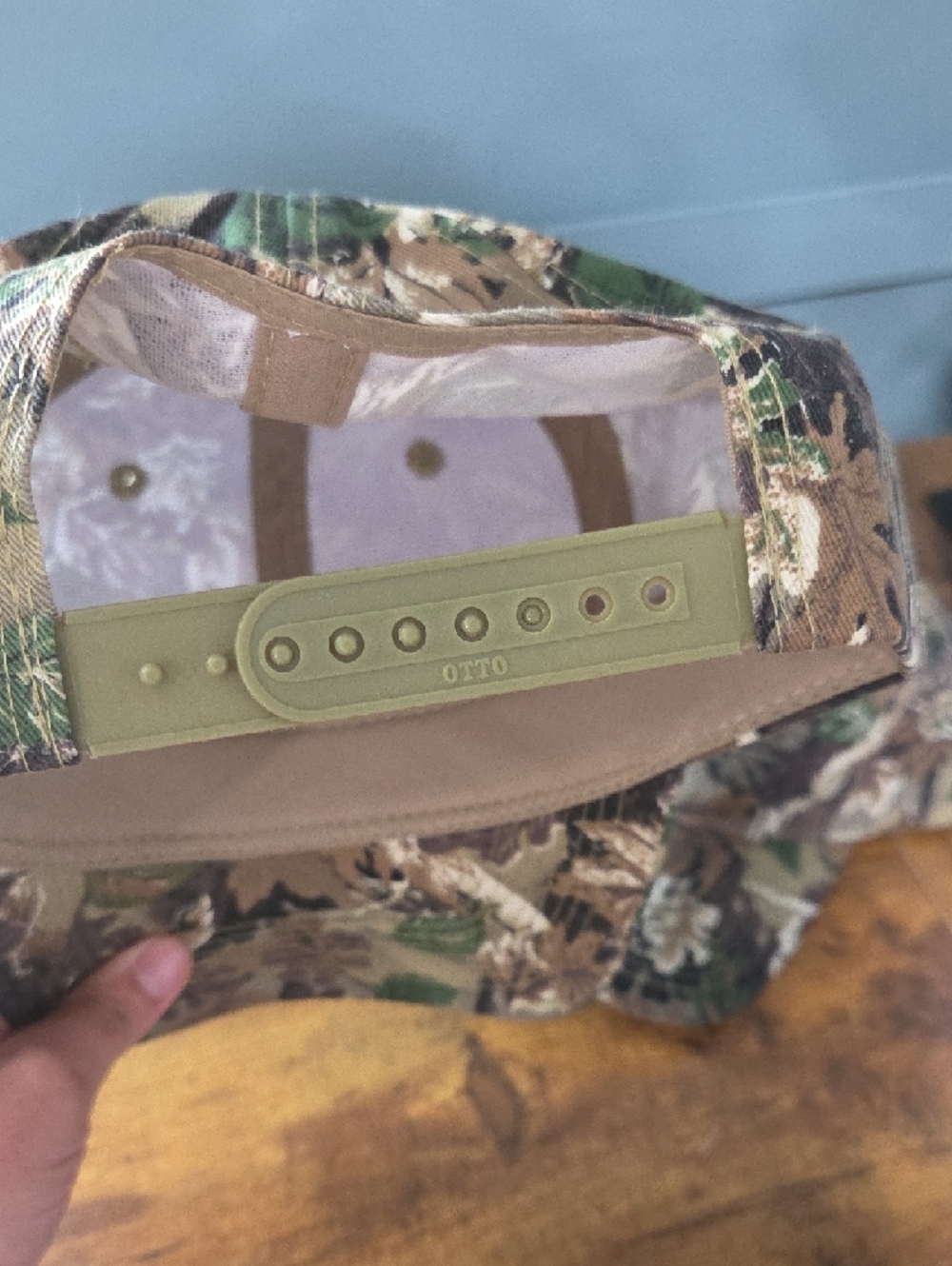 Camo Woodland Print Otto Baseball Cap - Brown Green Tan - Picture 3 of 3